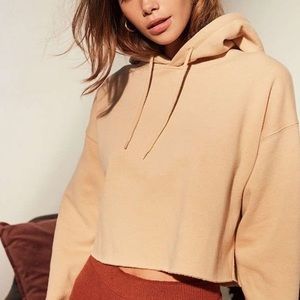 UO out from under tan cropped hoodie size Small